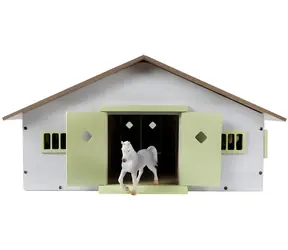 Pferdestall aus Holz, rosa / Pferdestall / Maßstab 1:32 / 62 × 43 × 22 cm