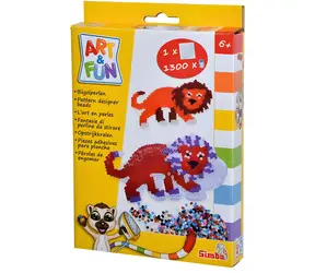 Simba Art&Fun Bügelperlen / Tiere, 1300 Stück / mit Rückseite / 4 Motive / ab 6 Jahren