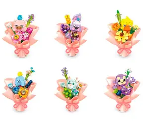 MADE Blumenstrauß mit Tiermotiven - Bausatz / 123-132 Teile / 6 Designs / Kunststoff