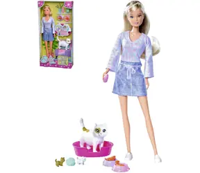 Simba Steffi Babykatzen Puppe / Spielset mit Katze und Kätzchen / 29 cm / ab 3 Jahren