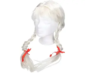 WIKY Blonde Perücke mit Zöpfen / Karnevalsaccessoire / ab 3 Jahren