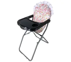 WIKY Esszimmerstuhl für Puppen, floral / Mit Tisch zum Essen und Trinken / 37 x 25 x 51 cm / ab 3 Jahren