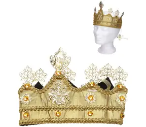 WIKY Königskrone Gold / Karnevalsaccessoire / Textil, Kunststoff