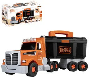 Smoby LKW mit Werkzeug und Bohrmaschine Black+Decker / Kran / 43 cm / ab 3 Jahren