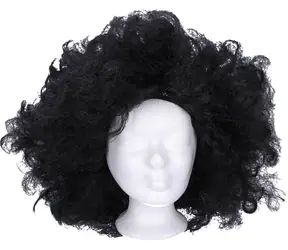 WIKY Perücke, schwarzes lockiges Haar / Karnevalsaccessoire / ab 6 Jahren