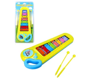 WIKY Xylophon Mole / gelb-blau / 34 cm / 8 Tasten / 2 Schlägel / ab 3 Jahren