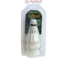 Acra Badminton-Federbälle, federweiß / Letky / 3 Stück / 9 x 18 cm