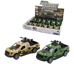 MADE-Auto, Metall-Militär-Pick- UP / Rückwärtsgang / Maßstab 1:32 / 12,5 cm