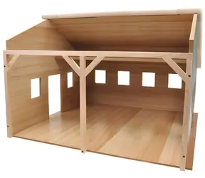 KIDS GLOBE Traktorgarage 1:16 / Holzbausatz / 2 Stellplätze / ab 4 Jahren