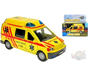 Kinder-Globus-Krankenwagen 14 cm / Metall / Licht und Sound / ab 3 Jahren