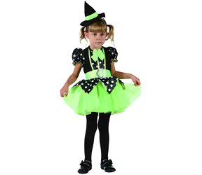 MaDe Hexenkostüm, grün-schwarz, Größe XS / Kostüm / 92-104 cm / 3-4 Jahre