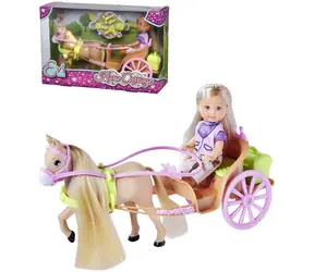 Simba Puppe Evička mit Kutsche und Pferd / 12 cm / mit Zubehör / ab 3 Jahren
