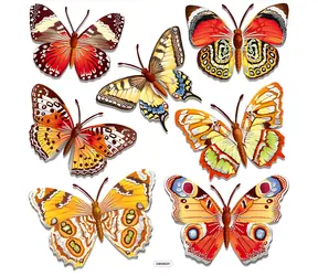 SPARKYS Dekorative Wandaufkleber Schmetterling / 3D / Farbmix