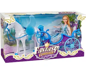 SPARKYS Zauberkutsche mit Pegasus und blauer Puppe / Licht und Sound