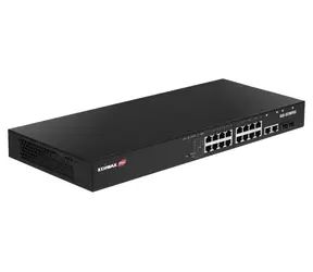 Edimax IGS-5218PLC / Switch / Industrie / Managed L2 / 16x Gigabit RJ45 PoE+ / 4X Combo RJ45/SFP / 1 HE