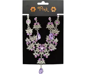 SPARKYS Halskette und Ohrringe Set Royal Glamour PINK / Kinderschmuck / Metall