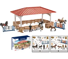 SPARKYS Reitbahn Bauernhoftiere / Holz / mit Zubehör / ab 3 Jahren