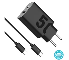 Motorola TurboPower 50W schwarz / Netzteil / USB-C / Power Delivery / Quick Charge 3.0 / USB-C-zu-USB-C-Kabel