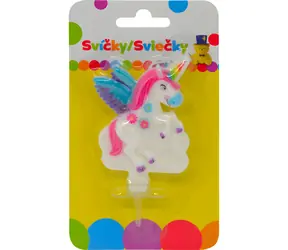 SPARKYS Geburtstagskerze Einhorn / Mit Halter / Rosa
