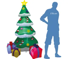 Sparkys aufblasbarer, beleuchteter Weihnachtsbaum mit Geschenken, 183 cm / Weihnachtsdekoration / LED-Beleuchtung / Kompressor inklusive