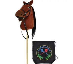 SPARKYS Steckenpferd, braun-schwarzer Rucksack / 73 cm / mit Pferdegeräuschen / ab 3 Jahren