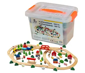 SPARKYS BABU Holzeisenbahn-Set / 100 Teile / ab 3 Jahren