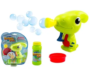 BUBBLE FUN Seifenblasenmaschine Dinosaurier grün / Seifenblasenmaschine / 60 ml Nachfüllpackung / ab 3 Jahren
