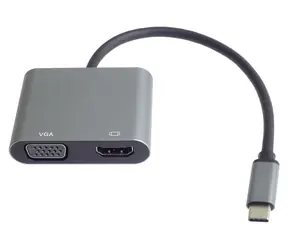 PremiumCord MST Adapter USB-C auf HDMI + VGA / Reduzierung / 4K / Full HD 1080p