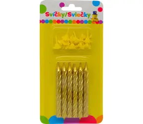 SPARKYS Geburtstags-Jumbo-Kerzen Gold / Glitzer / 12 Stück