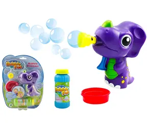 BUBBLE FUN Seifenblasenmaschine Dinosaurier lila / Seifenblasenmaschine / Mit 60 ml Nachfüllpackung / Kunststoff / Ab 3 Jahren