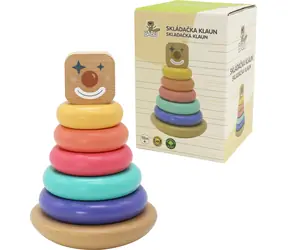SPARKYS BABU Karneval Stapelpyramide / Holz / 12 x 12 x 17,9 cm / ab 18 Monaten