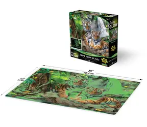 Prime 3D Leuchtpuzzle Tiger am Wasserfall / 100 Teile / ab 6 Jahren
