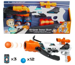 SPARKYS Schaumstoffballpistole mit Visier / Kinderpistole / 12 Bälle / ab 5 Jahren