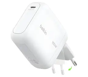 Belkin BOOST CHARGE Ladegerät weiß / Ladegerät / USB-C / 100 W / GaN / Klappstecker