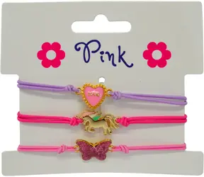 SPARKYS Armbänder Einhorn, Katze, Herz / Kinderschmuck / 3er-Set