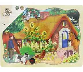 SPARKYS BABU Holzpuzzle-Häuschen / 24 Teile / ab 2 Jahren