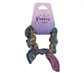 SPARKYS Haargummi mit Schleife, pink holografisch / Haaraccessoire / Textil / 1 Stück