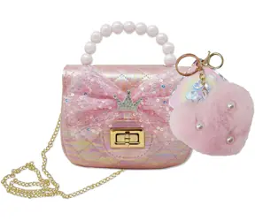 SPARKYS Mini-Handtasche mit herzförmigem Schlüsselanhänger mit Perlen / Modeaccessoire
