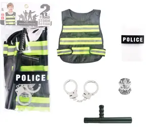 SPARKYS Polizeiweste mit Schlagstock / Kostümzubehör / Kunststoff / 39 x 19 x 3 cm