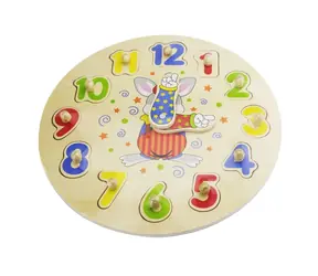 BABU Uhreinsatz, Clown, Hase / Holz / 30 x 30 cm