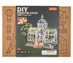 Robotime 3D-Holzpuzzle Miniaturhaus Grüne Oase / 1168 Teile / ab 14 Jahren / hoher Schwierigkeitsgrad