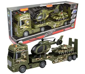 SPARKYS Militärtraktor CITY SERVICE CAR / Set mit Hubschrauber und Panzer / 1:12 / ab 3 Jahren