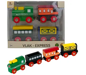SPARKYS BABU Holz-Expresszug / 2 Waggons / Magnetkupplungen / ab 3 Jahren