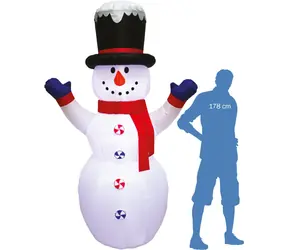 SPARKYS Aufblasbarer, leuchtender Schneemann 245 cm / Weihnachtsdekoration / LED / 12V Kompressor