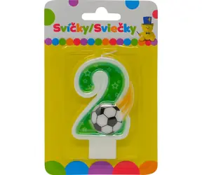 SPARKYS Geburtstagskerze mit Kugel und Zahl 2 / Höhe 14 cm