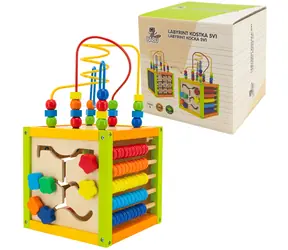 BABU Labyrinthwürfel 5-in-1 / Motorwürfel aus Holz mit Labyrinth / ab 18 Monaten