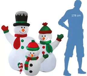 Sparkys aufblasbarer Schneemann 153 cm / Weihnachtsdekoration / LED-Beleuchtung / 160×93×153 cm / für drinnen und draußen