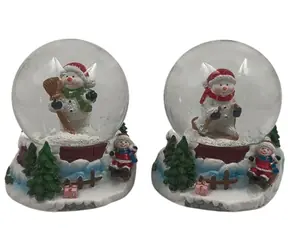 SPARKYS Schneekugel mit Schneemann / Weihnachtsdekoration / Spielmechanismus / 65 mm