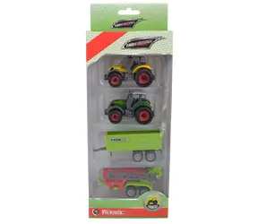 SPARKYS FARM SERVICE Landwirtschaftliches Maschinenset / 2x Traktor, Pritschenwagen, Feldspritze / 1:64 / ab 3 Jahren