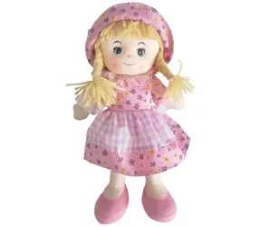 SPARKYS Stoffpuppe mit rosa Kleid und Hut / 30 cm / ab 3 Jahren